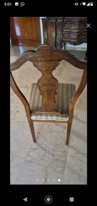 Seis sillas de Comedor Madera y Tela