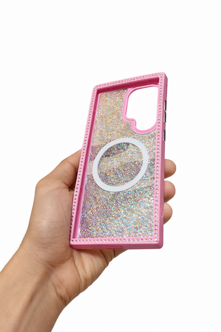 Funda Samsung S24 Ultra Rosa Brillos con Magsafe