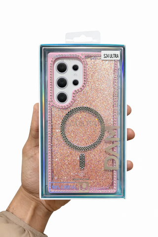 Funda Samsung S24 Ultra Rosa Brillos con Magsafe