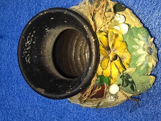 Jarrón decorativo flores yute papel