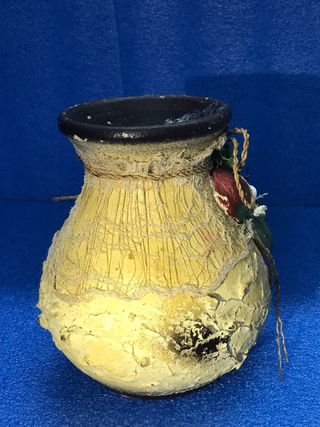 Jarrón decorativo flores yute papel