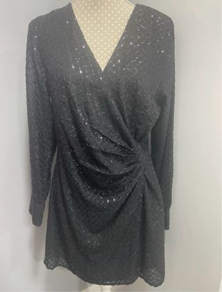 Vestido Mango Negro con brillos