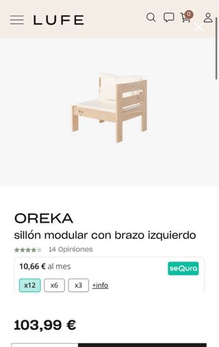 Sillón Lufe Oreka Izquierdo Madera