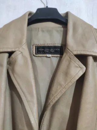 Giacca in vera pelle vintage beige