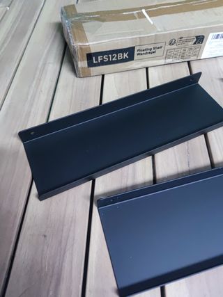 SONGMICS Estantes de Pared Metálicos Negro