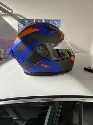 Casco Moto NZI Azul y Naranja