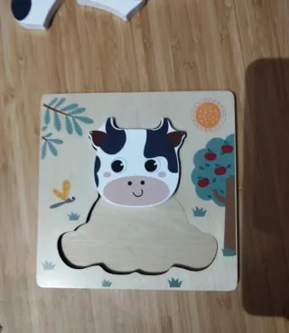 Puzzle Madera Vaca Bebé