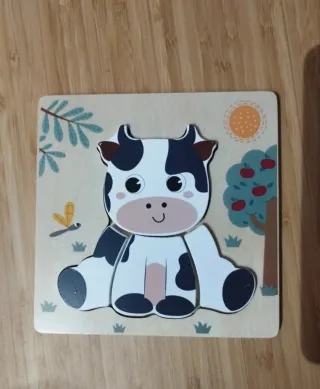 Puzzle Madera Vaca Bebé