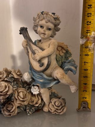 Statuina vintage angelo con mandolino