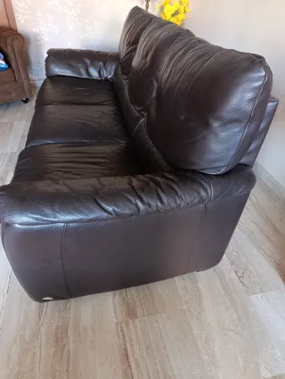 Sofá 3 plazas piel Italsofa marrón