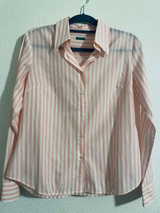 Camisa de rayas rosa y blanca United Colors of Ben