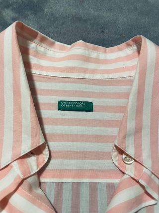 Camisa de rayas rosa y blanca United Colors of Ben