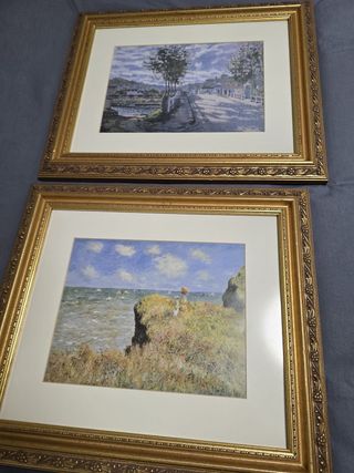 Coppia di quadri classici dorati