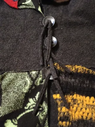 Cappotto in lana cotta patchwork