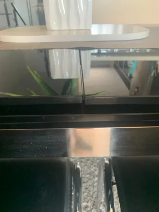 Mesa comedor acero y cristal