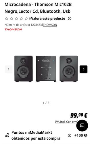 Microcadena Thomson MIC102B Bluetooth NUEVA