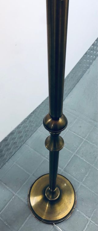 Lámpara de pie vintage naranja y dorada