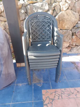 Sillas exteriores grises x6