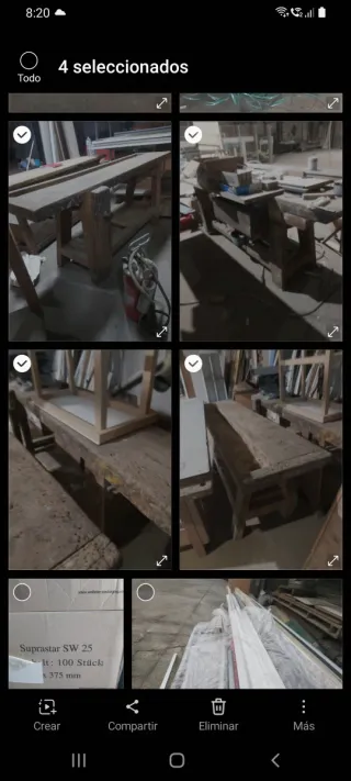 Bancos de carpintero antiguos de madera