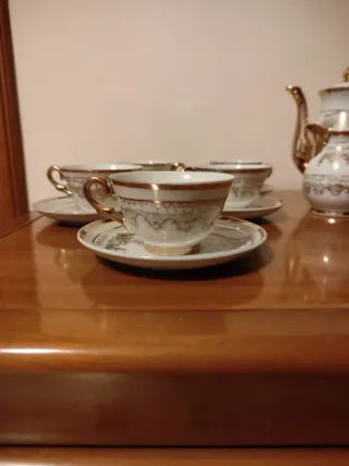 Set 5 Tazzine Caffè Porcellana Oro