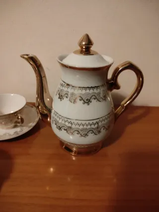 Set 5 Tazzine Caffè Porcellana Oro