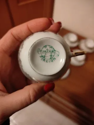 Set 5 Tazzine Caffè Porcellana Oro