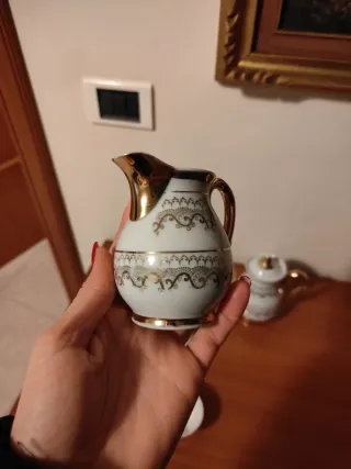 Set 5 Tazzine Caffè Porcellana Oro