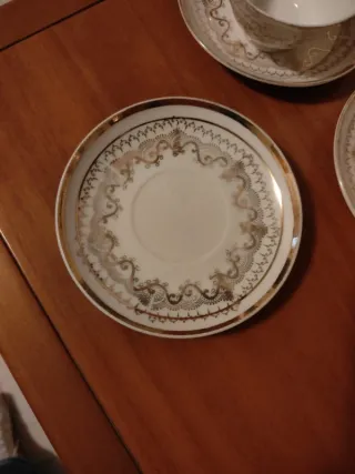 Set 5 Tazzine Caffè Porcellana Oro