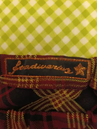 Falda midi cuadros Stradivarius Talla S