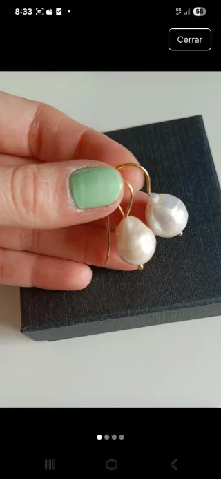 Pendientes Oro y Perlas Barrocas
