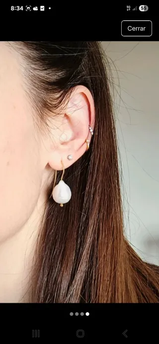 Pendientes Oro y Perlas Barrocas
