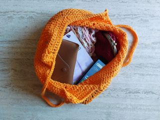 Bolsa crochet naranja nueva
