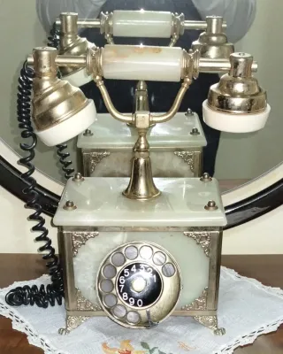Telefono Fisso Vintage Onice e ottone