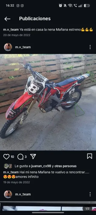 Honda Motocross Roja y Negra