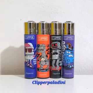 Set 4 Accendini Clipper Robot Vintage