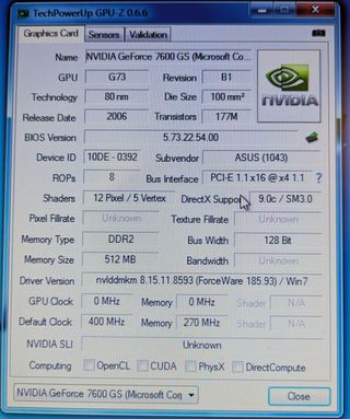 Scheda video Asus Nvidia Geforce EN7600GS graphics