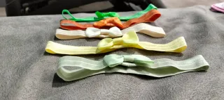 Set 5 fasce neonata con fiocco