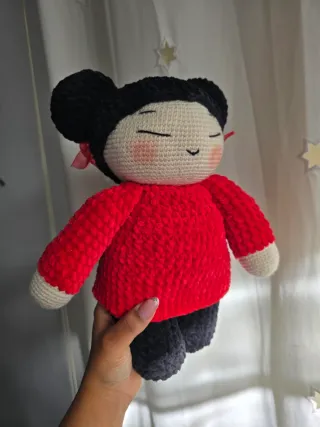 Ramo de flores y amigurumis crochet