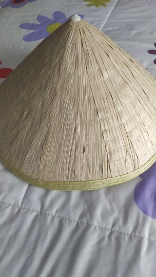 Sombrero cónico de paja para disfraz