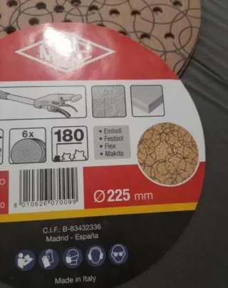 Lija circular MSE 225 mm