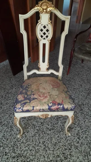 Sillas antiguas estilo Luis XV doradas
