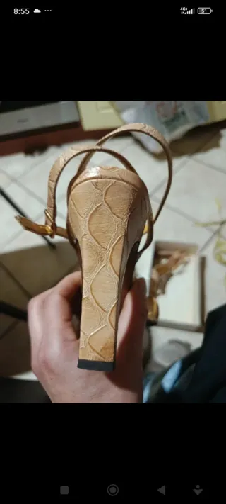 Sandali donna pelle cuoio beige oro 37