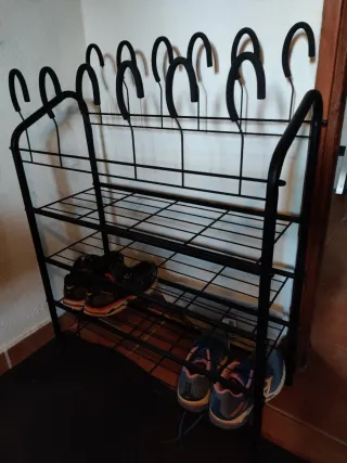 Zapatero Metálico Negro 4 Niveles