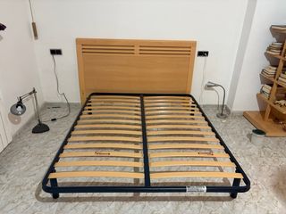 Somier cama doble madera y metal