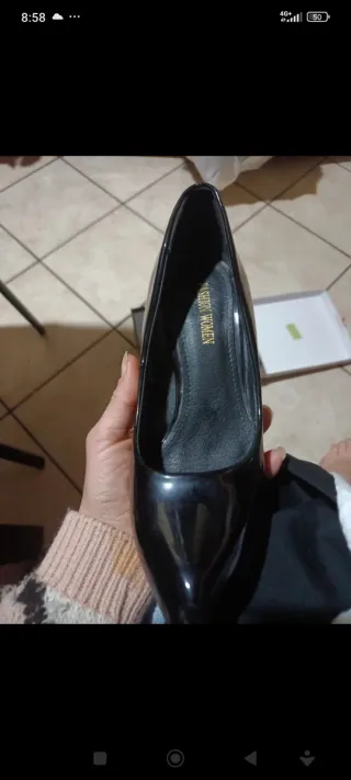 Décolleté nero lucido tacco 38