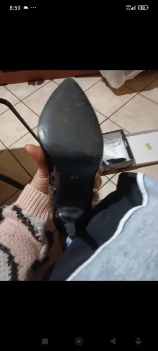 Décolleté nero lucido tacco 38