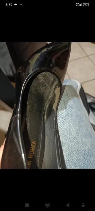 Décolleté nero lucido tacco 38