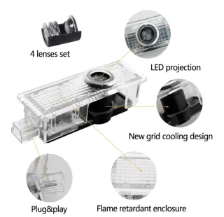 Logo Proyector para Puerta de Coche, 2 Piezas Luz