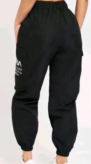 Shein pantaloni cargo neri con coulisse