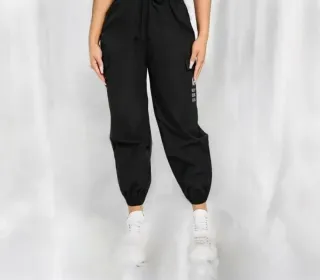 Shein pantaloni cargo neri con coulisse